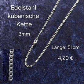 Edelstahl kubanische Kette 51cm