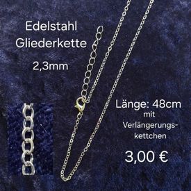 Edelstahl Gliederkette 48cm+