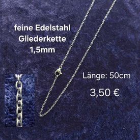 feine Edelstahl Gliederkette 50cm