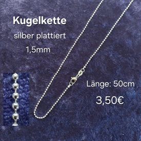 Kugelkette versilbert 50cm