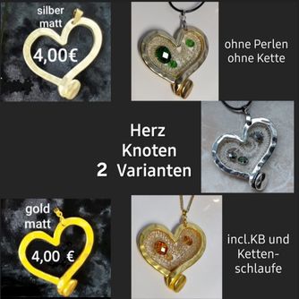 Herz Knoten silber und gold