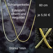 Schlangenkette 1mm gold oder silber
