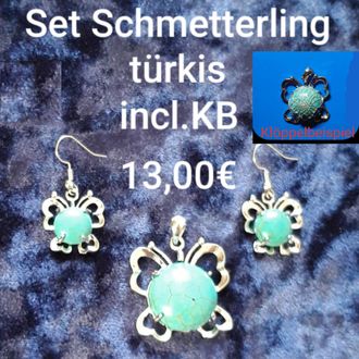 Schmetterling Set türkis