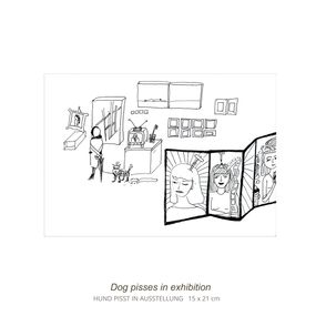 engl Hund pisst in Ausstellung