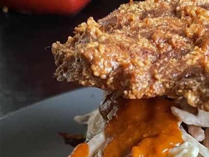 Her som pulled pork burger.