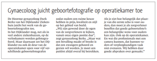 gynaecoloog juicht geboortefotografie op operatiekamer toe