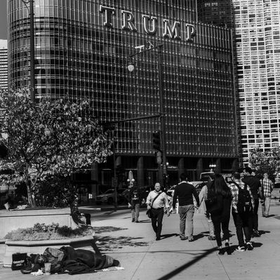 Hemlös vid Trump tower