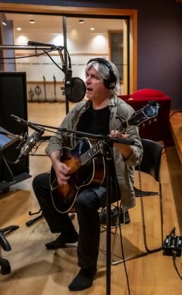 Kurt Öberg vid inspelning på Chicago Recording Company