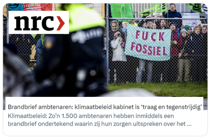 NRC nieuwsbericht Brandbrief ambtenaren