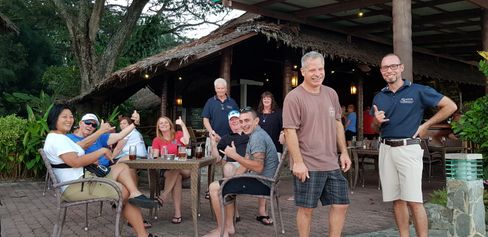 Jolly good company at the Beach Bar