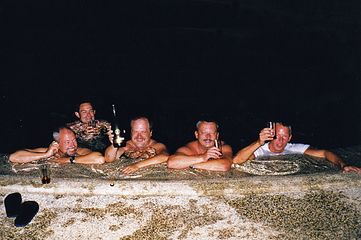 Night caps in the pool