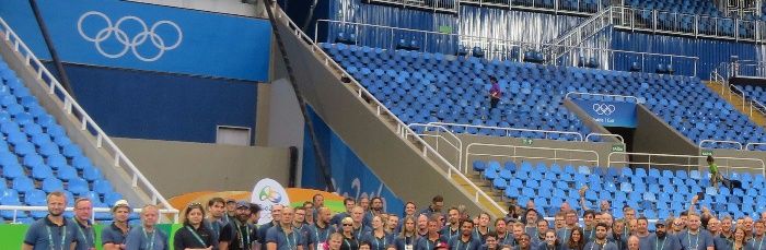 Yleisurheilun tv-tuotantotiimi Rion olympialaisissa 2016.