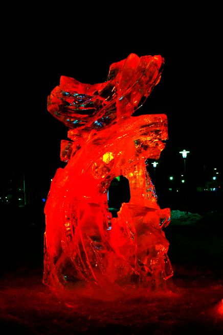 Eisskulptur für 1. Uppsala Eisfestival