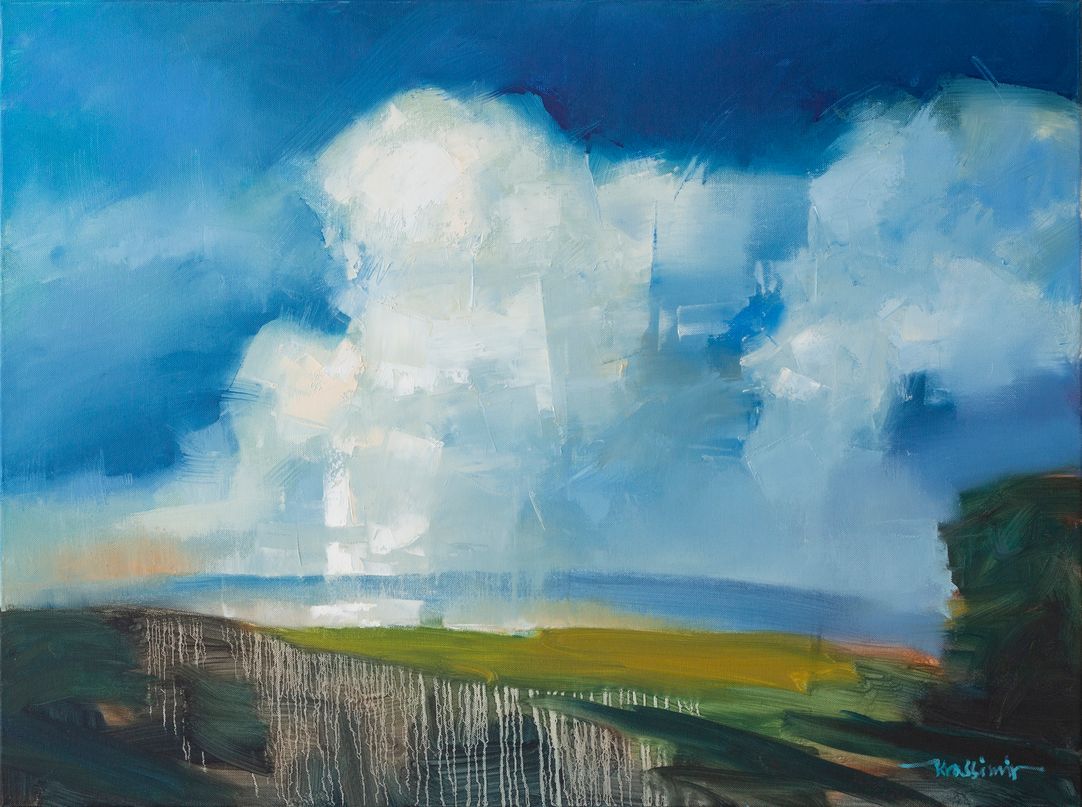 Sommerregen über dem Waldviertel, Öl auf Leinwand 60x80 cm, 2018