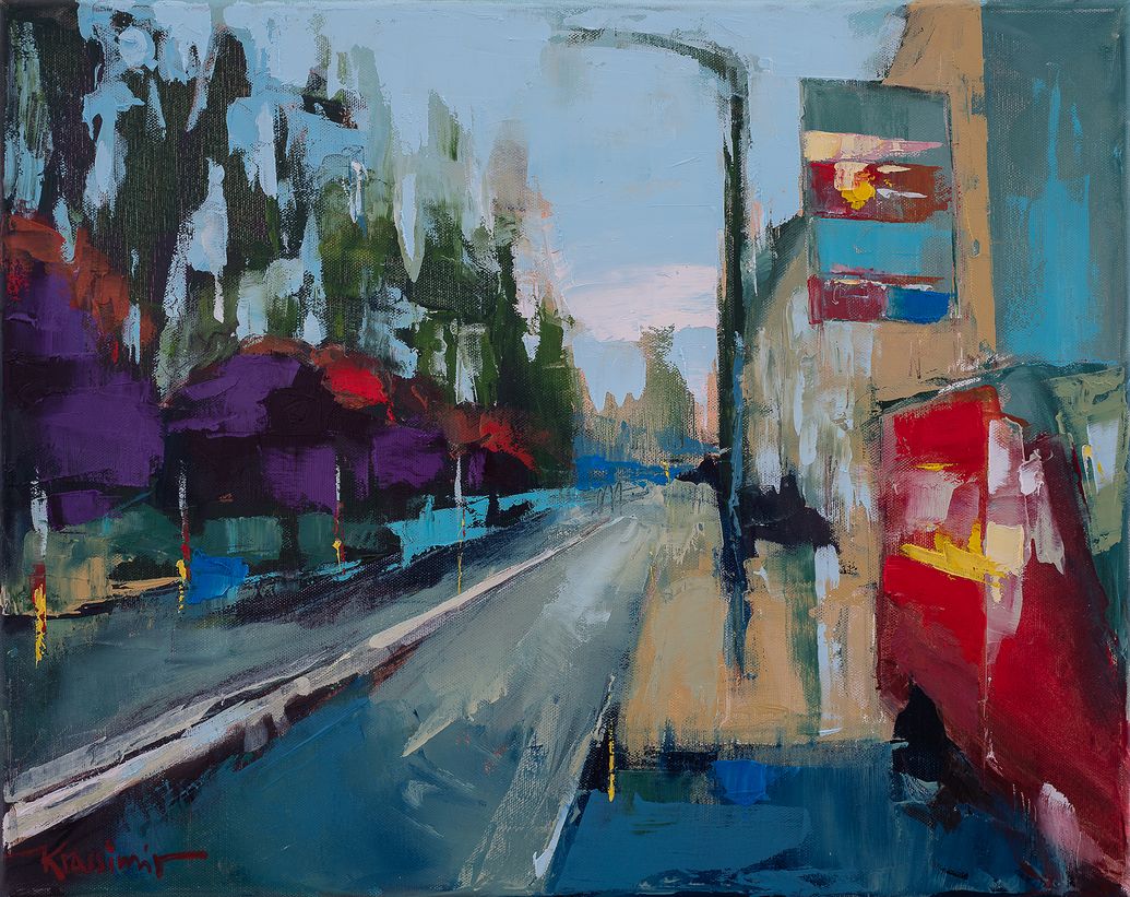 Silent City #9, Öl auf Leinwand, 40x50cm, Krassimir Kolev 2020