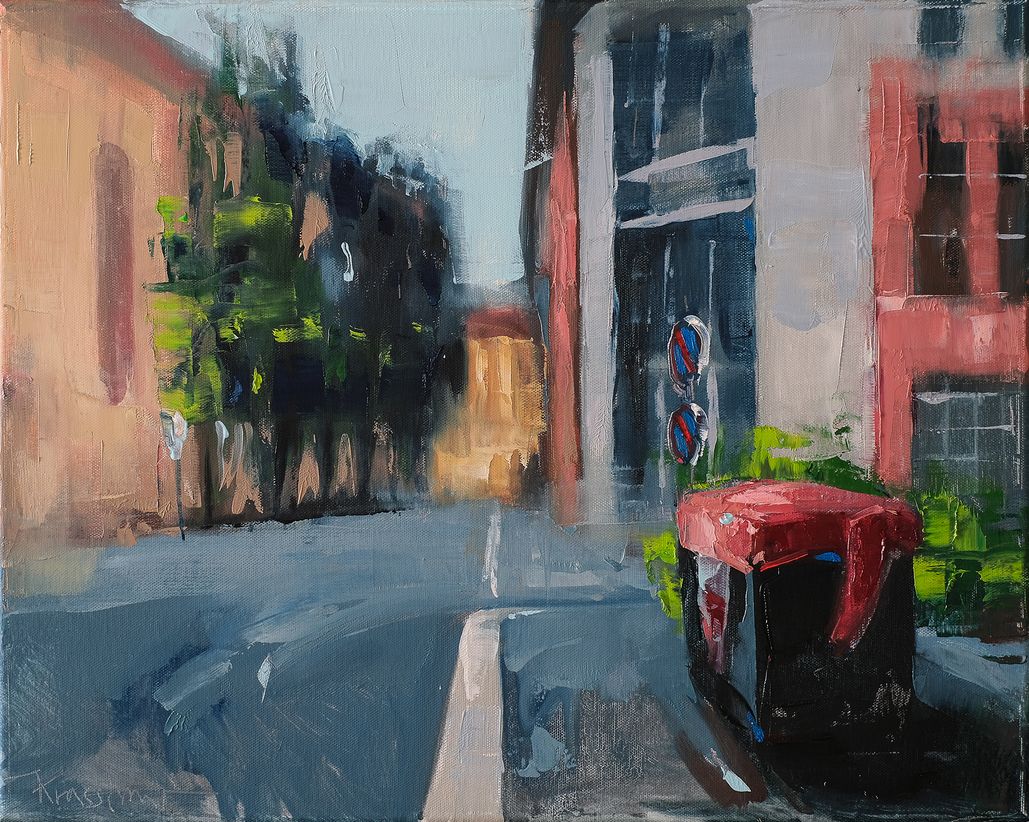 Silent City #5, Öl auf Leinwand, 40x50cm, Krassimir Kolev 2020
