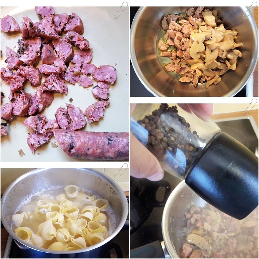 Preparation stages (from top to right)