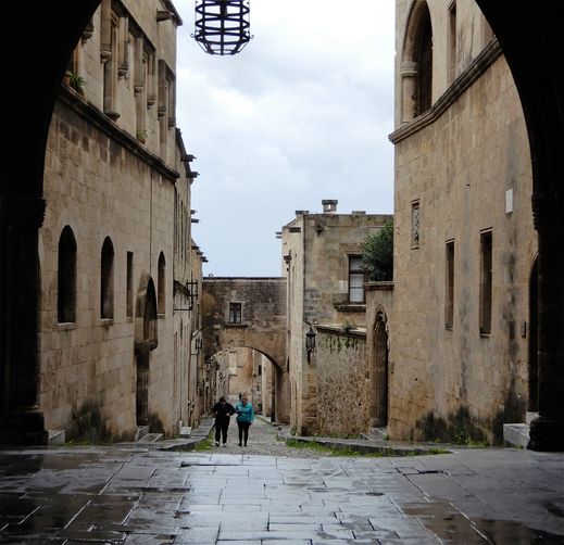 The “Street of the Knights” seen from the west side (from the Lodge, looking downhill).