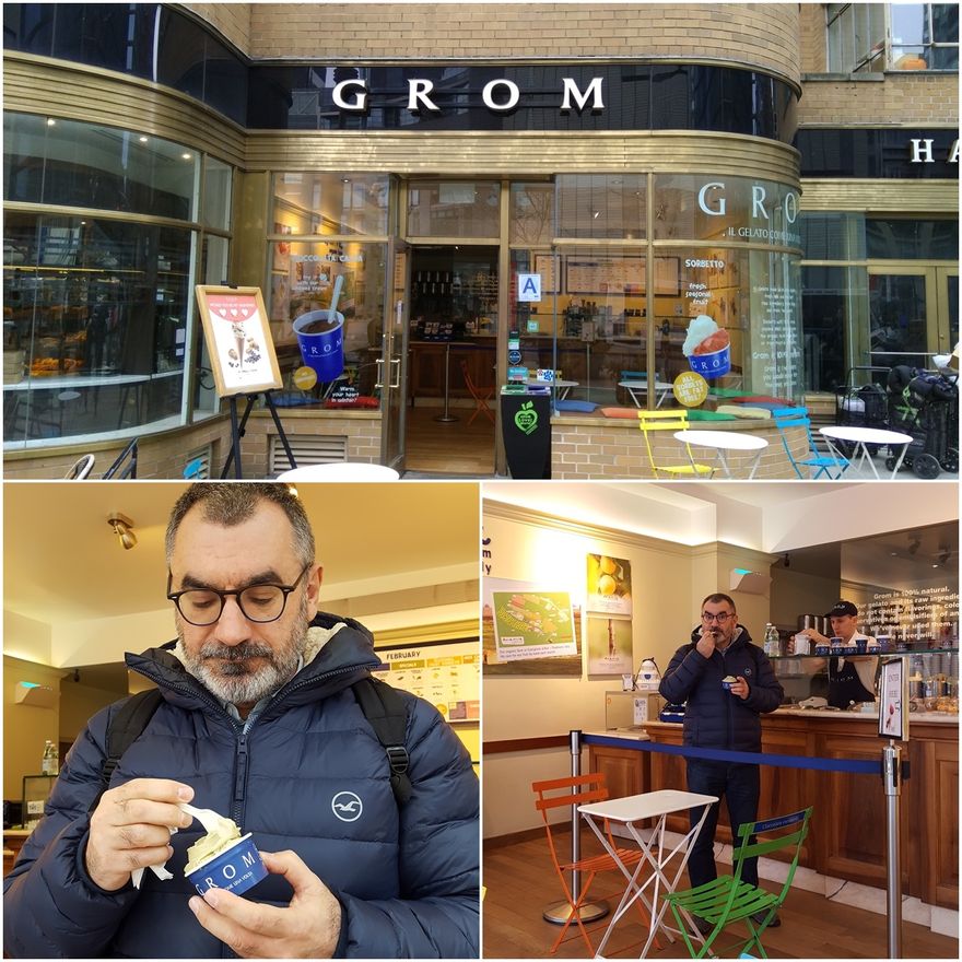 At the Columbus Circle Grom, NYC. February 2018.