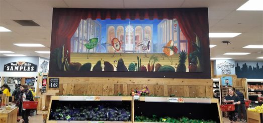 A lincoln Center inspired painting at Trader Joe’s.