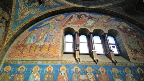 Part of the frescos at Cathedral Church of Saint Nedelya.