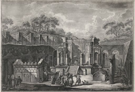 View of the Temple of Isis which today exists among the ruins of the ancient city of Pompeii. By Francesco Piranesi, 1788.