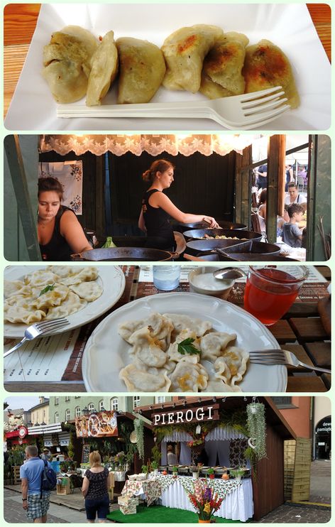 Pierogi are popular street food.