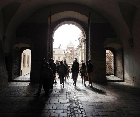 Inside the Wawel Hill complex.