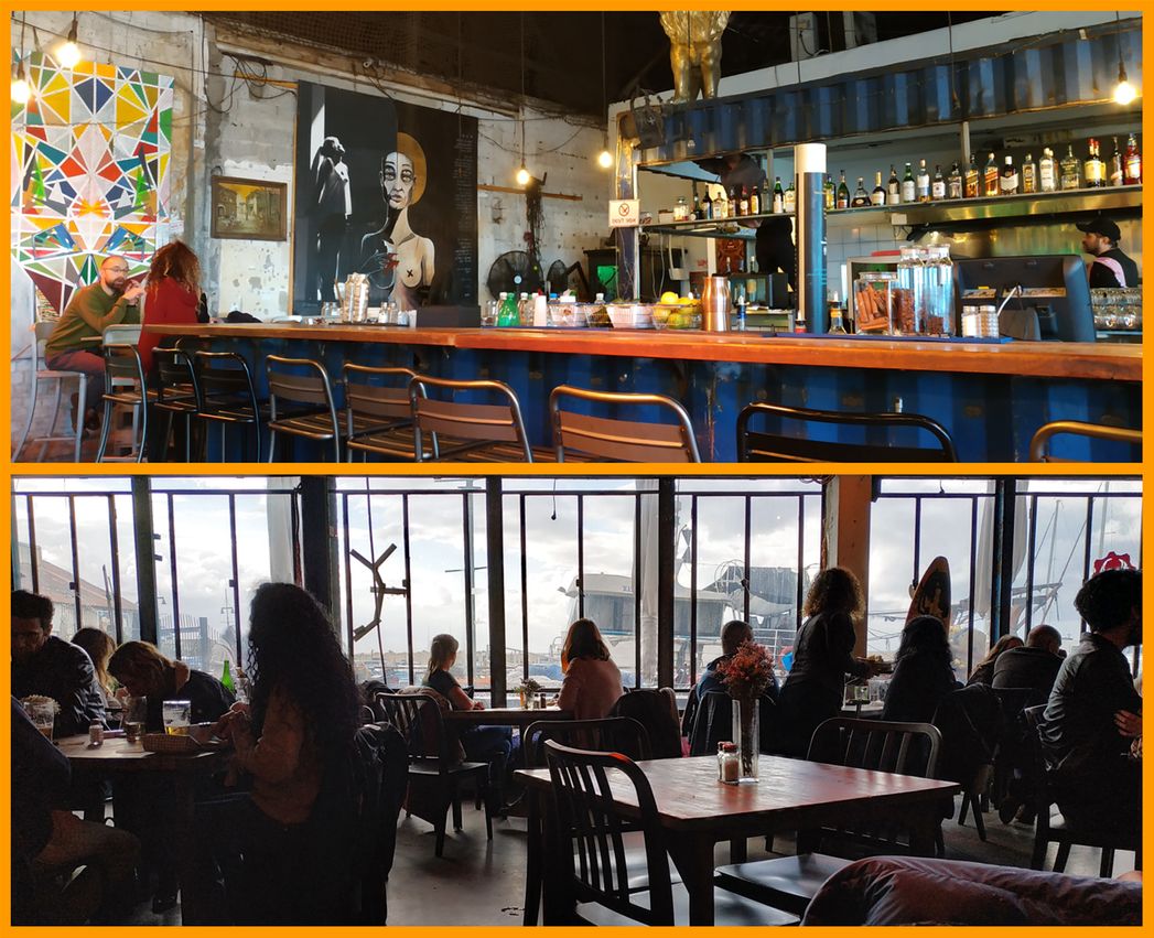 Inside the Container Bar-restaurant.