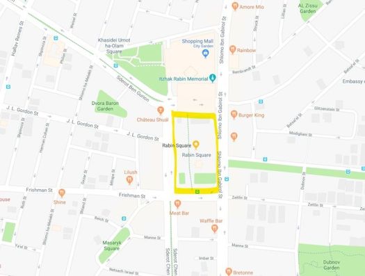 Location of Rabin Square.