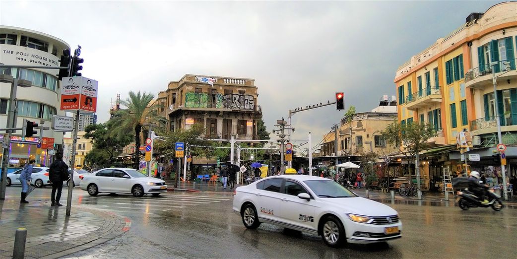 The beginning of HaCarmel street and Carmel Market.