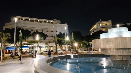 Bauhaus architecture around Dizengoff Square.  The Famous Esther Cinema is on the left (now a hotel).