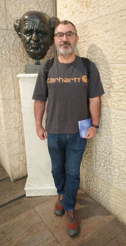 Me with Ben Gurion, inside “Ben Gurion” International Airport.