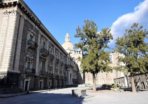 Inside the courtyard of Monastero di San Nicolò l'Arena.