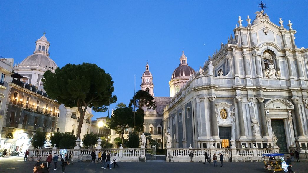 Cathedral of Sant'Agata. On the left is Chiesa della Badia di Sant'Agata.