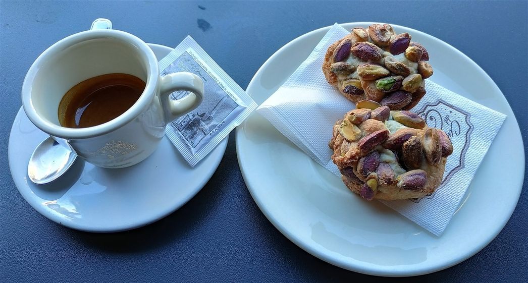 Across the square from the Duomo there are a couple of cafes, where you can rest enjoying some of the local pastries.