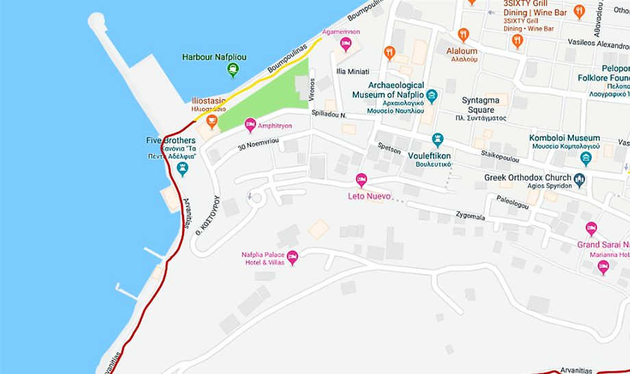 Arvanitia walk (red path).