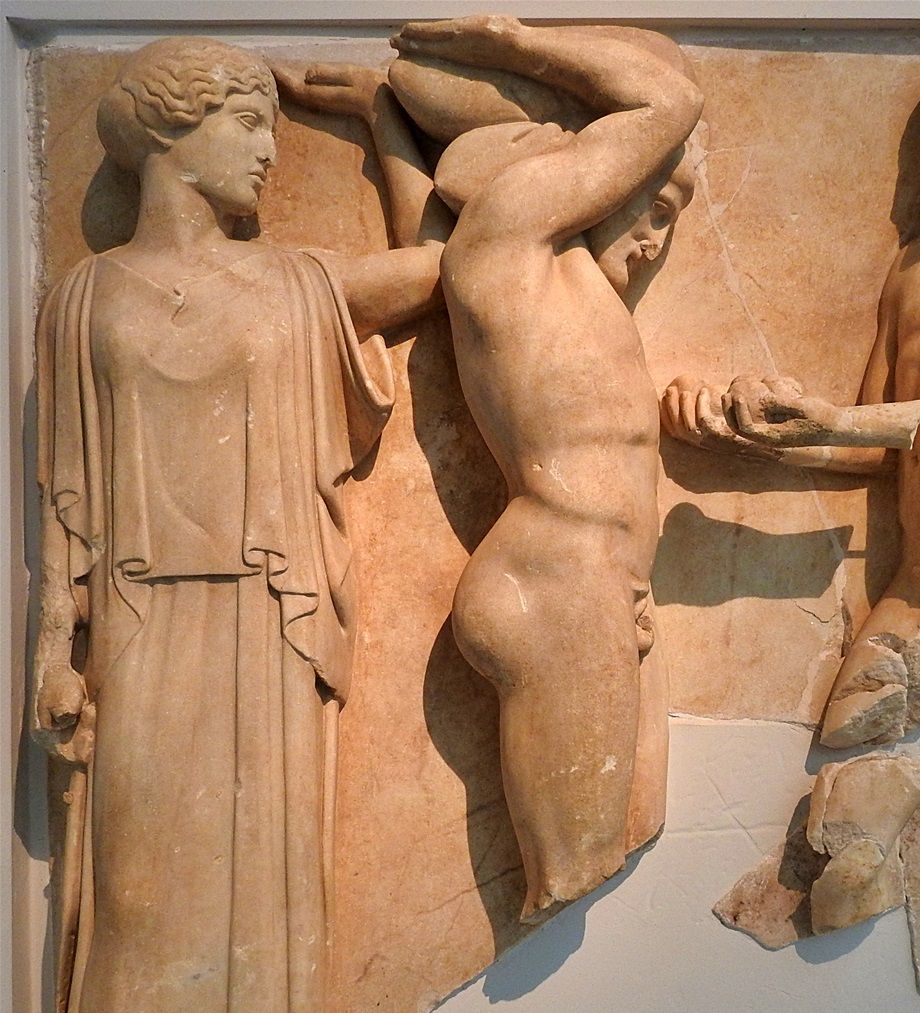 Metope from the freize of the Temple of Zeus, depicting Hercules in one of his 12 labours: 