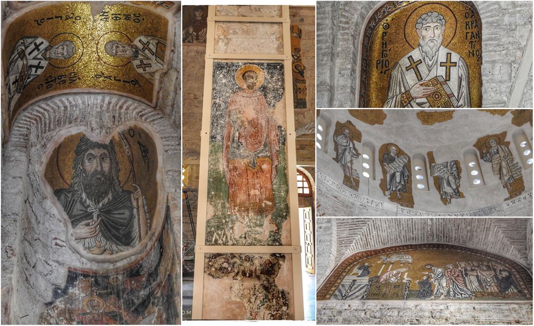 Mosaics and frescos of the catholicon.