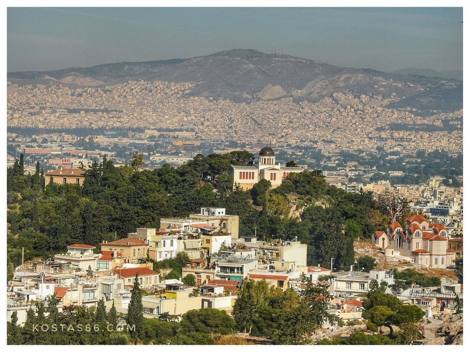 The National Observatory of Athens, west of the Acropolis.
