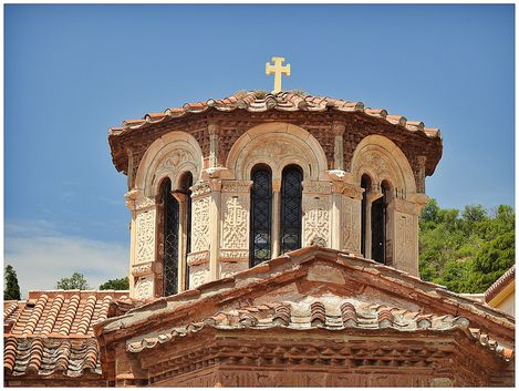 The dome of Theotocos (Virgin Mary) church seen from outside.
