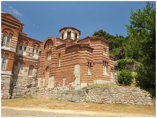The SE side of Theotocos (Virgin Mary) church. The church seen adjacent to it (on the left of the picture) is the katholikon.
