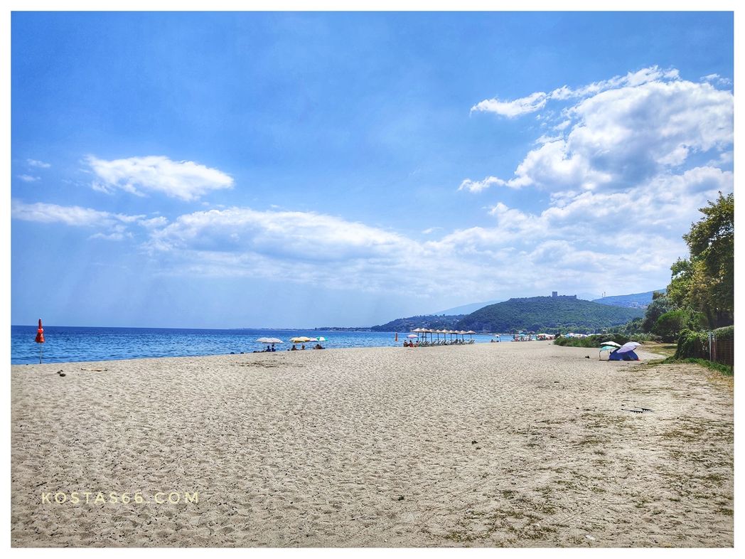 The castle seen from Panteleimonas beach at the north of it.