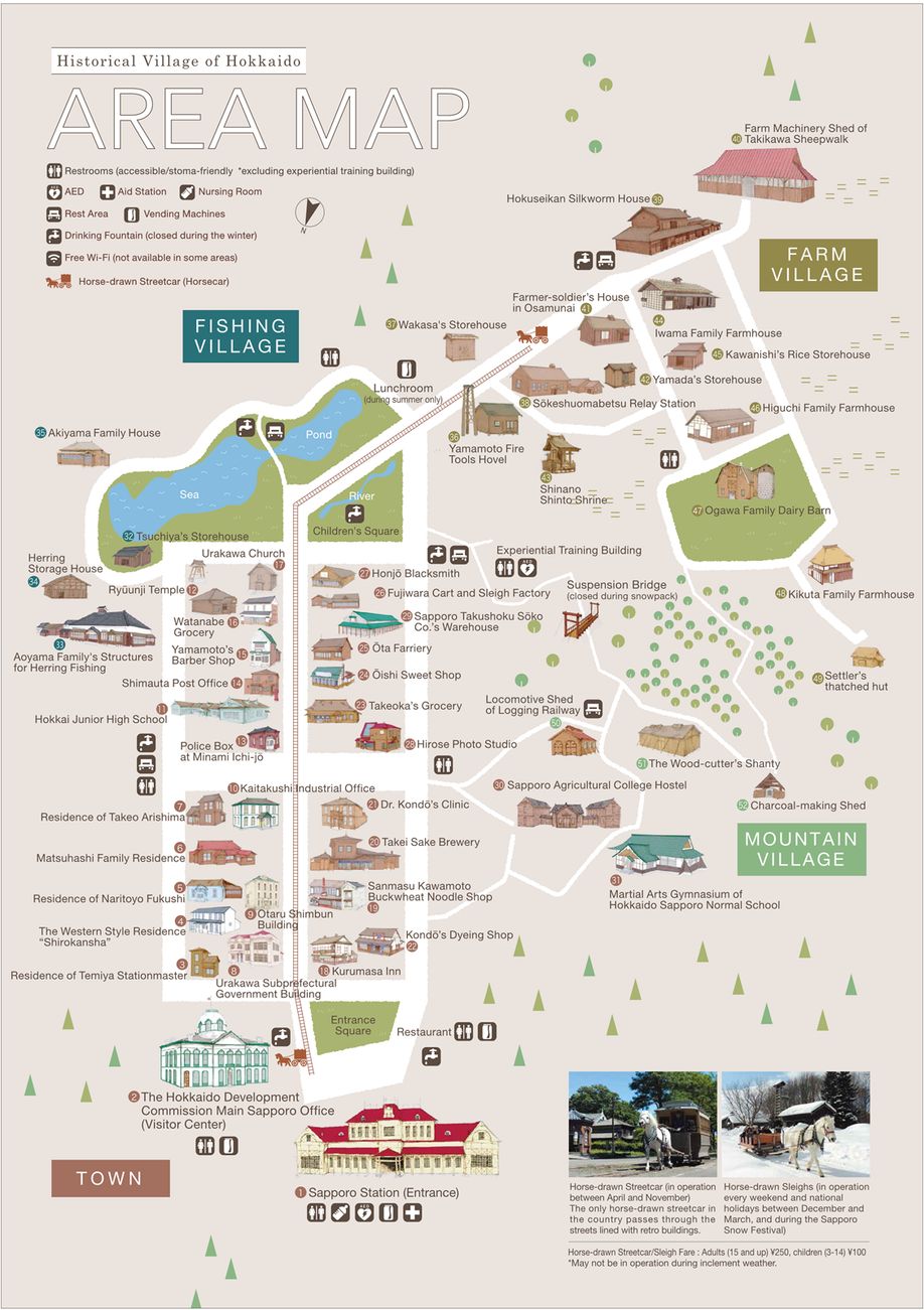 Area Map of Hokkaido Historical Village.