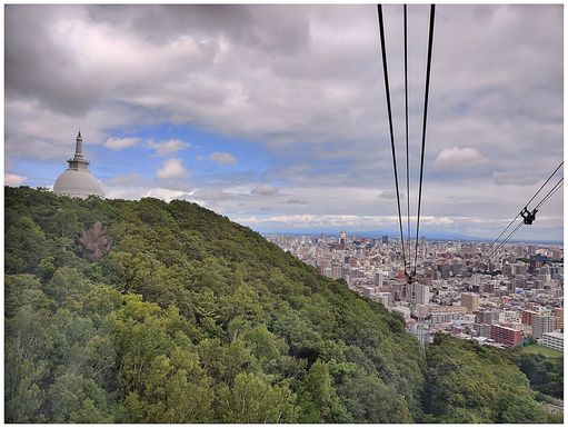 The Ropeway and the Peace Pagoda.