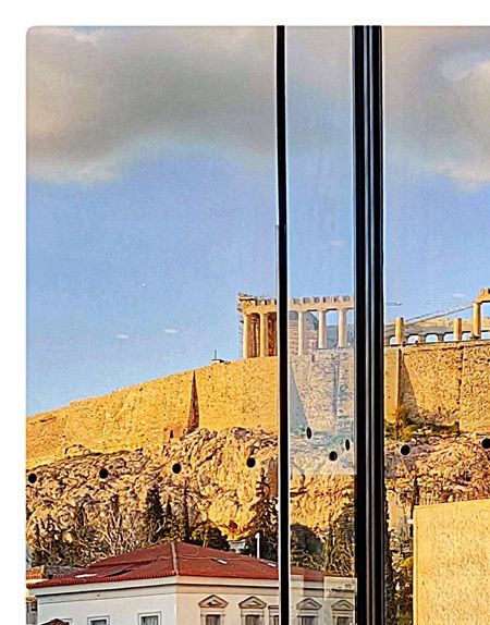 View of the Acropolis from the museum cafe.