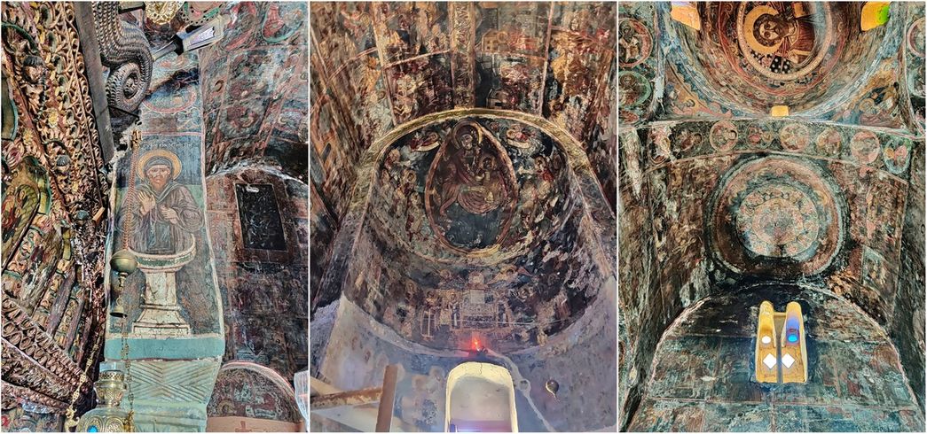 Frescoes in the church of the “Dormition of the Mother of God” (‘Κοίμηση της Θεοτόκου’) in the main square of Xanthianika (Milea).