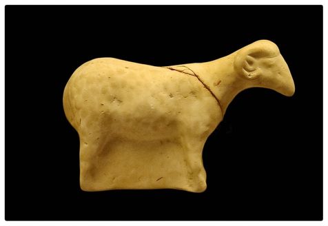 Sheep toy made of clay.