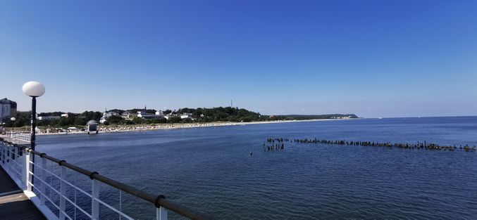 Blick von der Seebrücke auf Heringsdorf