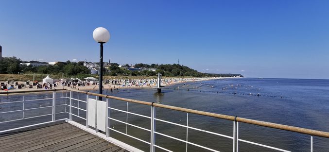 Blick von der Seebrücke auf Heringsdorf